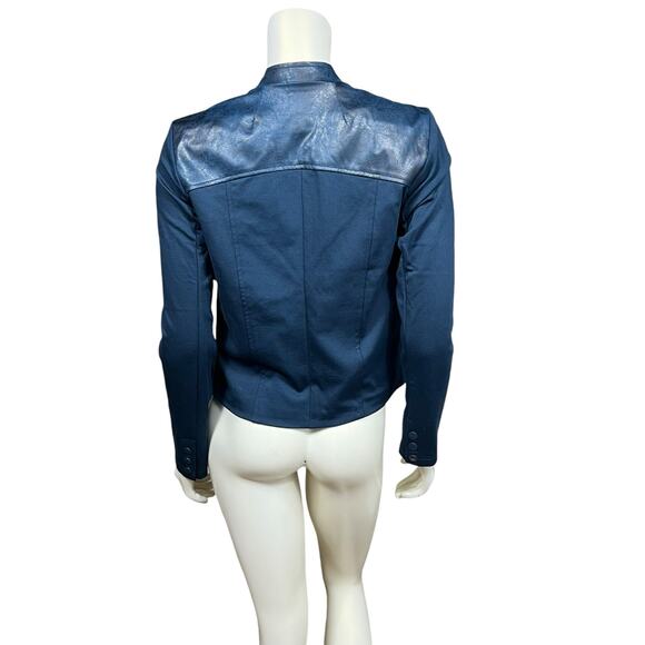 Edyson Blue Suede Jacket Overlay – Soft Faux Suede, Size Medium - Picture 3 of 11